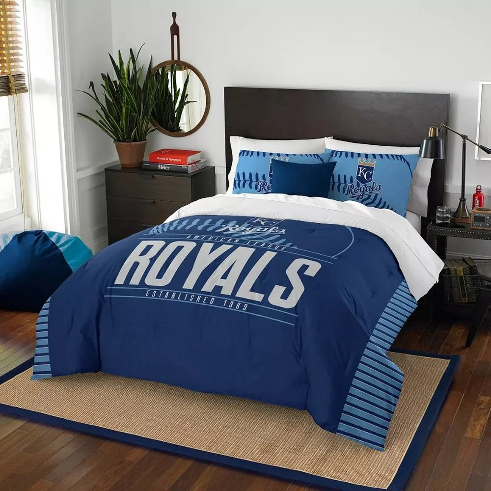 KC Royals MLB Full/Queen 3 Piece Bedding Set Comforter & Shams